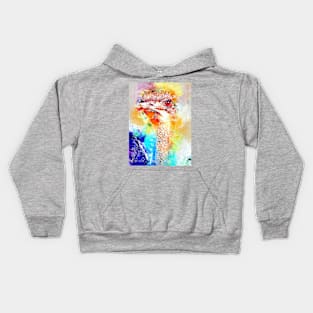 Watercolor Ostrich Kids Hoodie